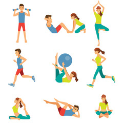 Fitness and yoga, healthy lifestyle. 