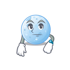 Mascot design of blue moon showing waiting gesture