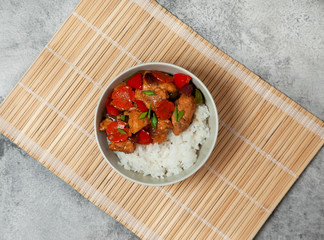 Manchurian chicken with vegetables