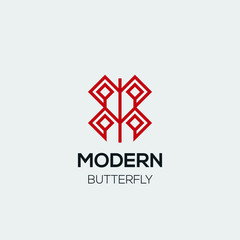 Fototapeta premium modern minimalist butterfly logo for cosmetic symbol and any related business