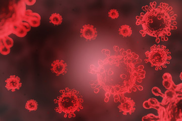 3D image of a virus against the background, Coronavirus 2019-nCov, Novel coronavirus concept and asian flu or