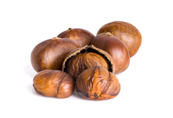 Chestnuts an isolated on white background