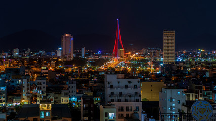 Naklejka premium Da Nang at night