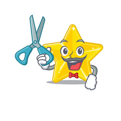 Sporty shiny star cartoon character design with barber