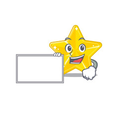 Shiny star cartoon character design style with board