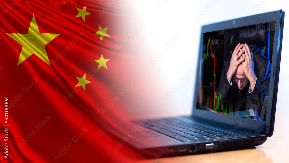 Poster the collapse in stock prices is linked to events in china. a sharp drop in chinese stock indexes. th