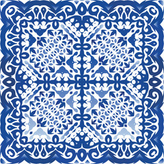 Portuguese ornamental azulejo ceramic.