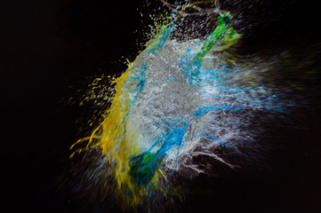explosion of a balloon filled with water