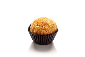 Brigadeiro Gourmet Chocolate Balls Tradicional Brazilian sweet in White Background