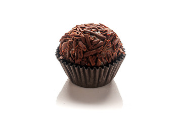 Brigadeiro Gourmet Chocolate Balls Tradicional Brazilian sweet in White Background