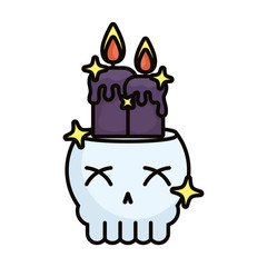 skull head with candles and stars magic sorcery