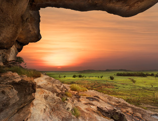 Sunset over the floodplains of Ubirr, Kakadu National Park, Northern Territory, Australia - obrazy, fototapety, plakaty