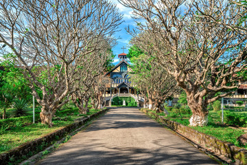 Aerial view of Kon Tum seminary, Kon Tum, Vietnam.