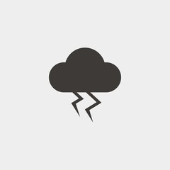 lightning cloud icon vector illustration and symbol for website and graphic design