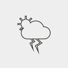 lightning sun icon vector illustration and symbol for website and graphic design