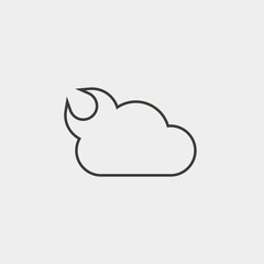 moon and cloud icon vector illustration and symbol for website and graphic design