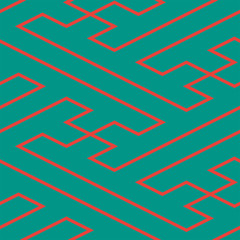 Colorful Seamless Japanese pattern combining geometric systems