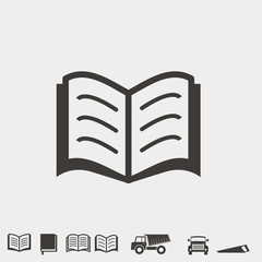 open book icon vector illustration and symbol for website and graphic design