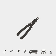 pliers icon vector illustration and symbol for website and graphic design