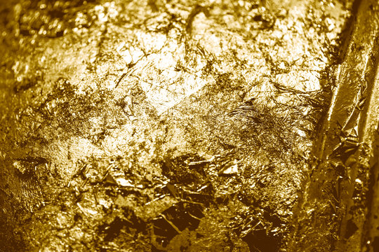 Gold foil crumpled