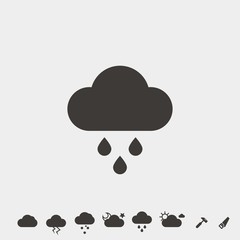 raining cloud icon vector illustration and symbol for website and graphic design