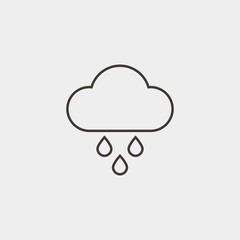 raining cloud icon vector illustration and symbol for website and graphic design