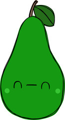 green vector pear with face