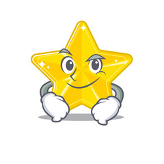 A mascot design of shiny star having confident gesture