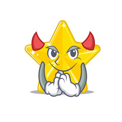 Shiny star dressed as devil cartoon character design style