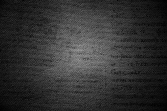 Grunge black printed page textured background