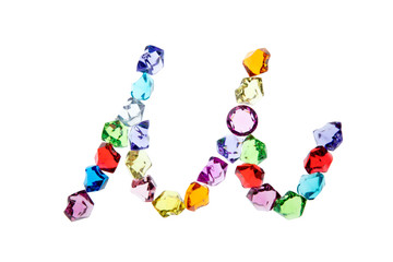 アルファベット　u　筆記体小文字　白背景　切り抜き