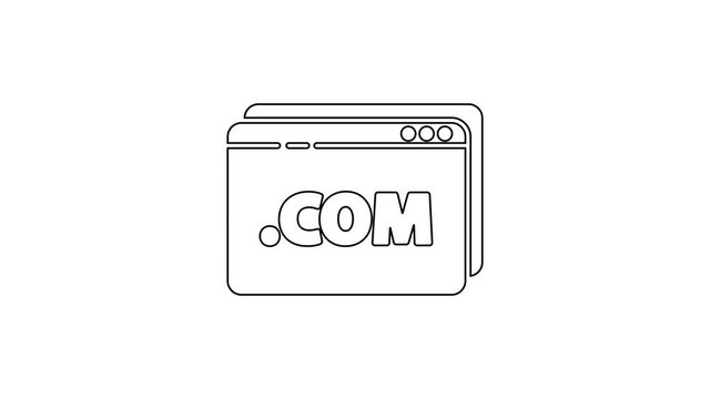 Black line Website template icon isolated on white background. Internet communication protocol. 4K Video motion graphic animation