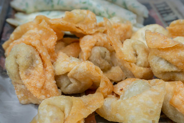 Deep fried pork momo, Chinese food.