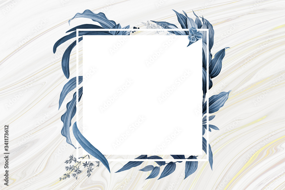 Wall mural blank floral badge