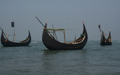 stylist fisherman boat in sea