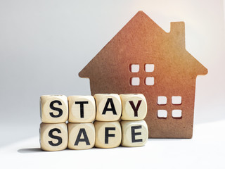 Stay safe concept, stay at home, social media campaign for covid-19 or coronavirus pandemic prevention.