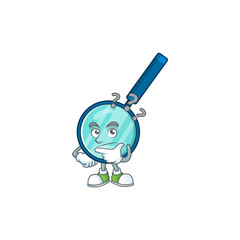 Magnifying glass mascot design concept having confuse gesture