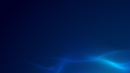 Obraz premium Dot blue wave light screen gradient texture background. Abstract technology big data digital background. 3d rendering.