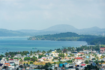 Naklejka premium Aerial view of Duong Dong town, Phu Quoc island, Vietnam.