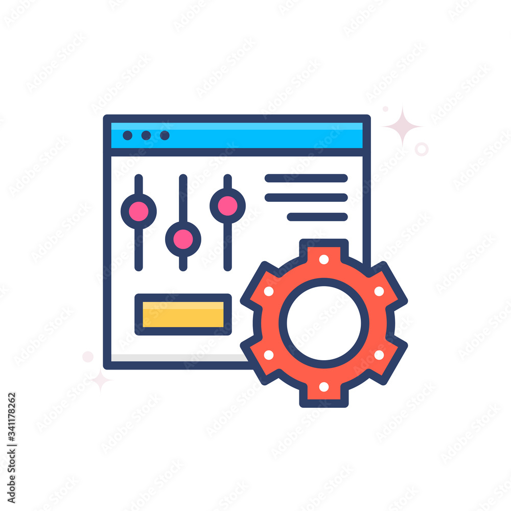 Poster setting vector icon