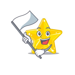 Fototapeta na wymiar A nationalistic shiny star mascot character design with flag