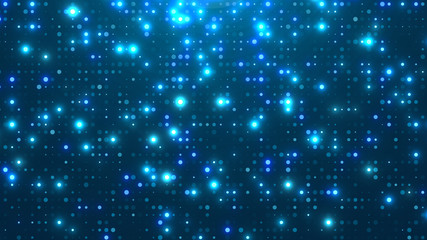 Dot  white blue pattern screen led light gradient texture background. Abstract  technology big data digital background. 3d rendering.