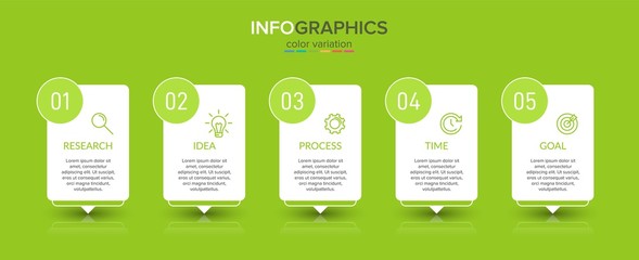 Infographic design with icons and 5 options or steps. Thin line vector. Infographics business concept. Can be used for info graphics, flow charts, presentations, web sites, banners, printed materials.