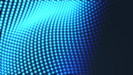 Naklejka premium Dot blue wave light screen gradient texture background. Abstract technology big data digital background. 3d rendering.