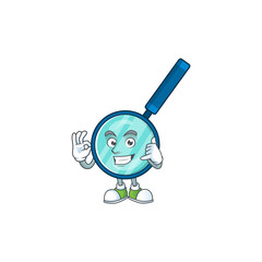 Magnifying glass mascot cartoon design make a call gesture