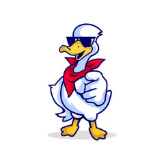 Cool goose with sunglasses mascot character svg file