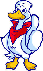 Cool white gose mascot character eps file