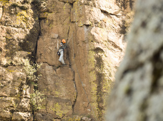 rock climber on a rock