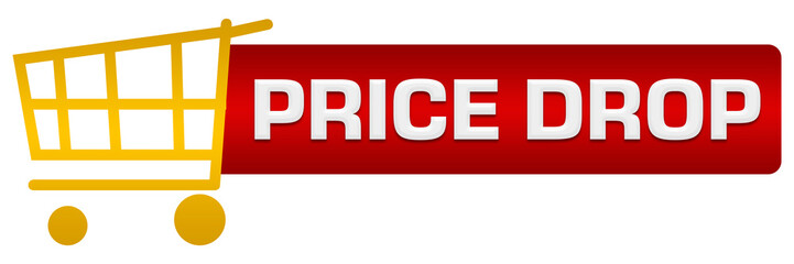 Price Drop Red Yellow Shopping Cart Horizontal 