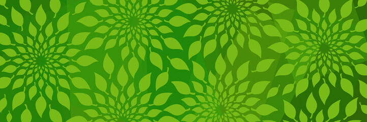 Green Leaves Circular Bright Green Background